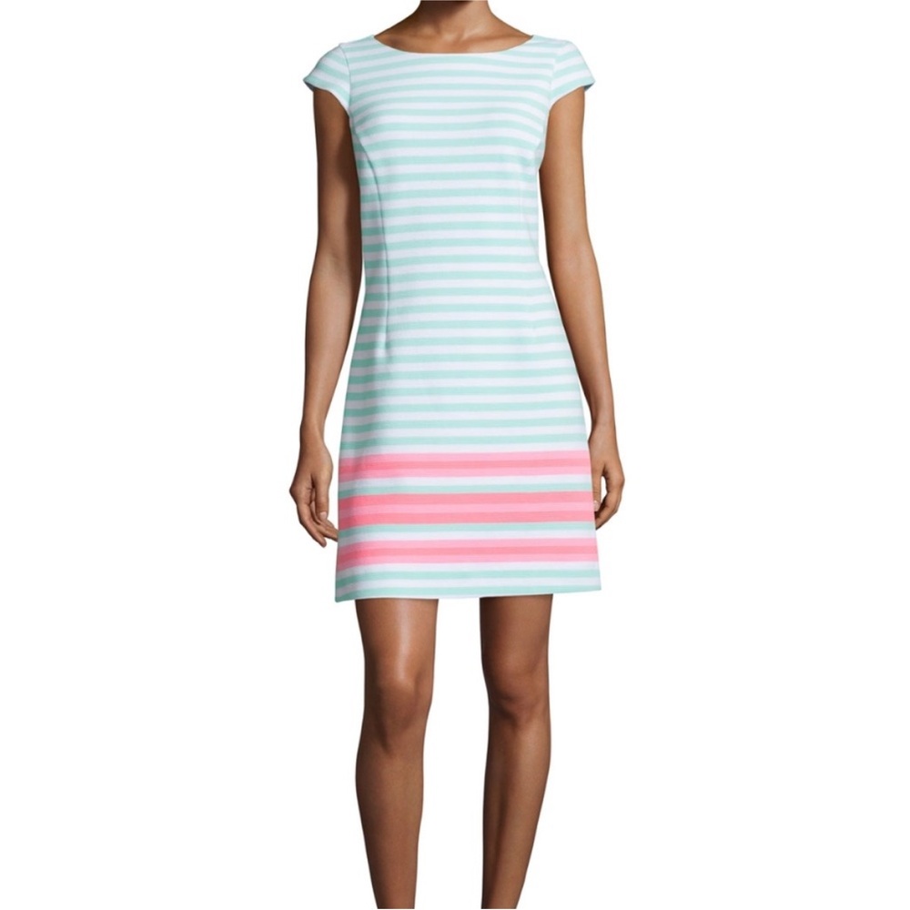 Lilly Pulitzer Striped Mini Dress - Aqua and Pink